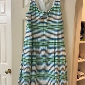 Nine West Green and Blue Striped Dress